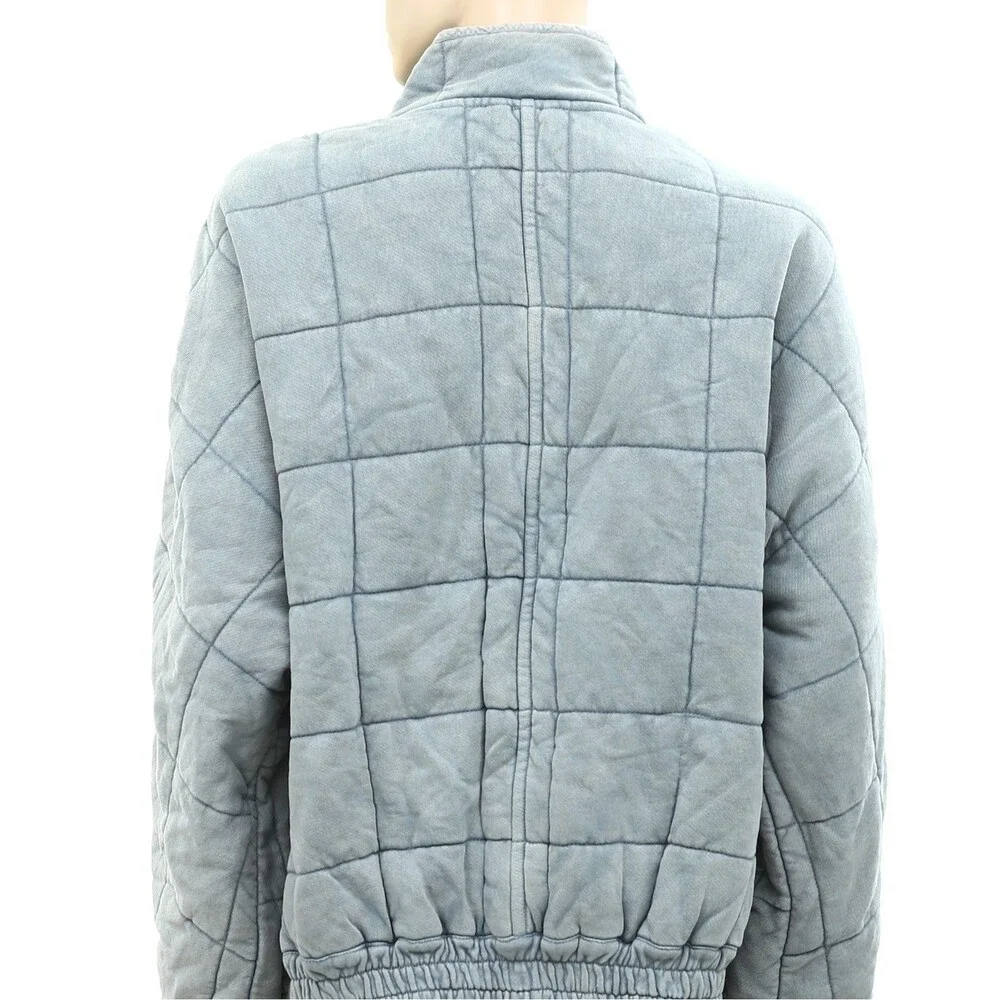 Free People Dolman Quilted Knit Jacket Top Oversized Zip-up Slouchy XS 284038 - Picture 8 of 10